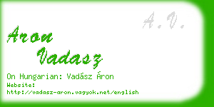 aron vadasz business card